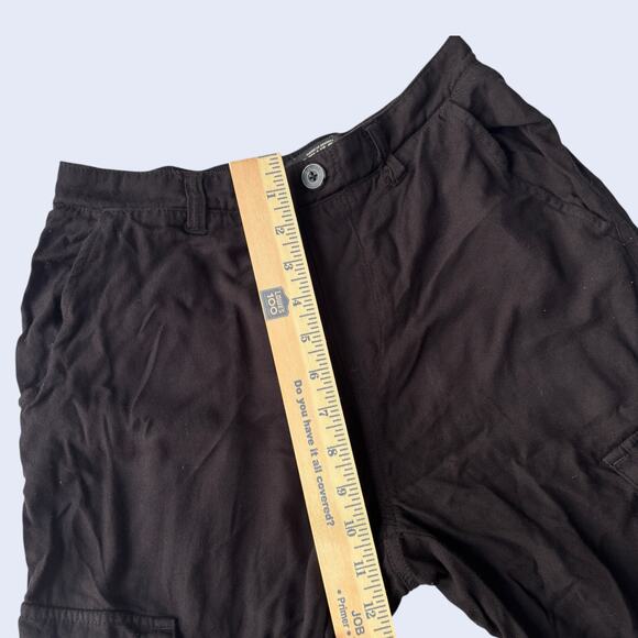 REWASH Y2K Cargo Joggers - Black Rayon Relaxed Fit Streetwear Pants S - Picture 4 of 7